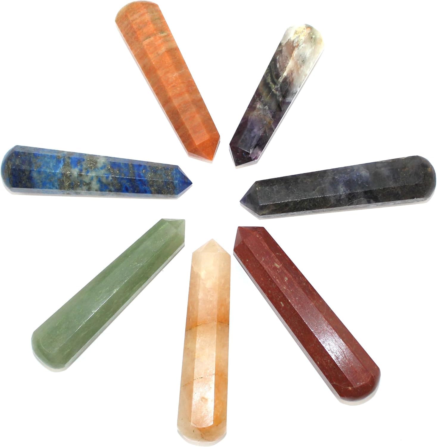 Jet Chakra Gemstone Massage Wand 3.5–4 Inch Approx | Natural Multi Stone Crystal Wand
