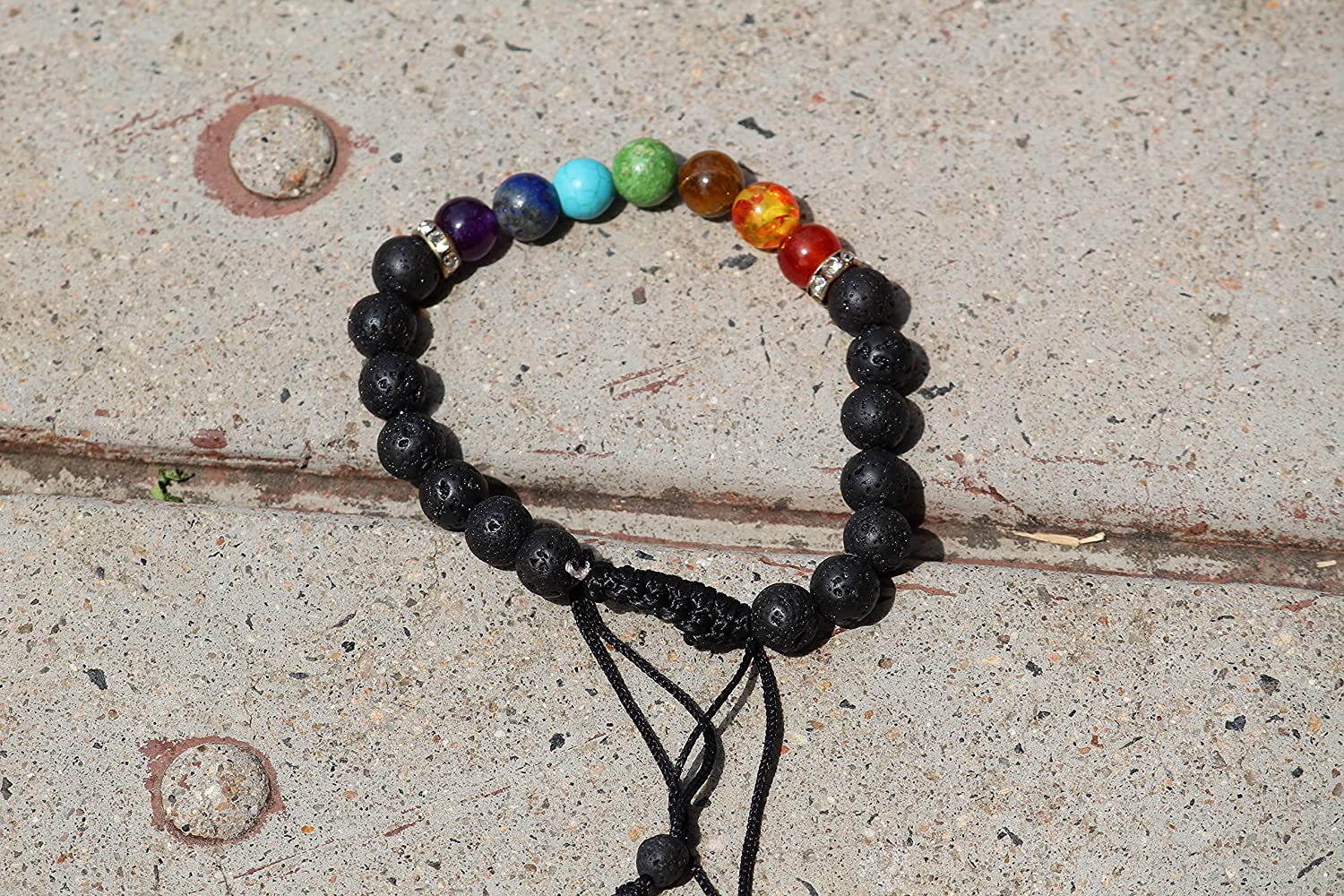 Positive Energy Bracelet - Lava Stone Diffuser Gemstone Bracelet - Joy –  SoulCafeCrystals