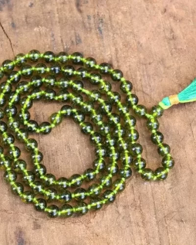 Peridot Japamala 108 Beads | Handcrafted Meditation Mala for Yoga, Prayer, Reiki, Chakra Balancing & Spiritual Healing