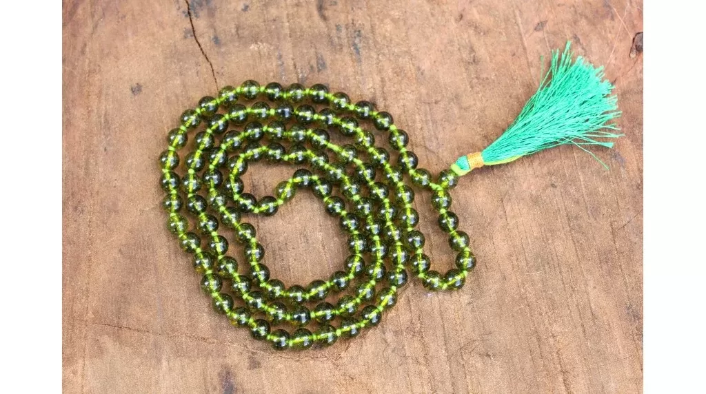 Peridot Japamala 108 Beads | Handcrafted Meditation Mala for Yoga, Prayer, Reiki, Chakra Balancing & Spiritual Healing