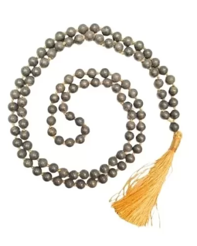 Pyrite Japamala 108 Beads | Handcrafted Meditation Mala for Yoga, Prayer, Reiki, Chakra Balancing & Spiritual Healing