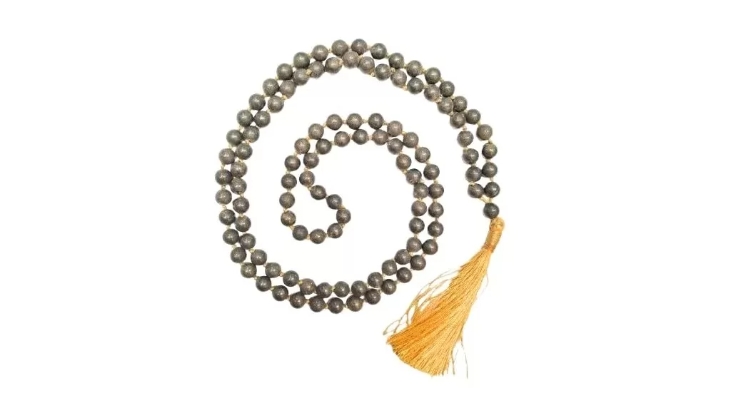 Pyrite Japamala 108 Beads | Handcrafted Meditation Mala for Yoga, Prayer, Reiki, Chakra Balancing & Spiritual Healing