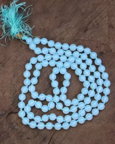 Opalite Healing Crystal Japamala 108 Beads | Handcrafted Meditation Mala for Yoga, Prayer, Reiki, Chakra Balancing & Spiritual Healing