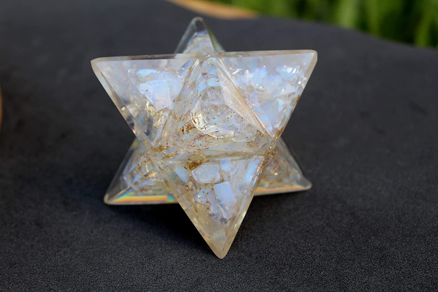 Opalite Large 4 Inch Orgone Merkaba Gemstones Copper Metal Mix Rare Healing Positive Energy