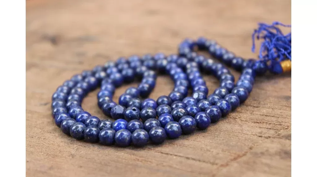Lapis Lazuli Japamala 108 Beads | Handcrafted Meditation Mala for Yoga, Prayer, Reiki, Chakra Balancing & Spiritual Healing