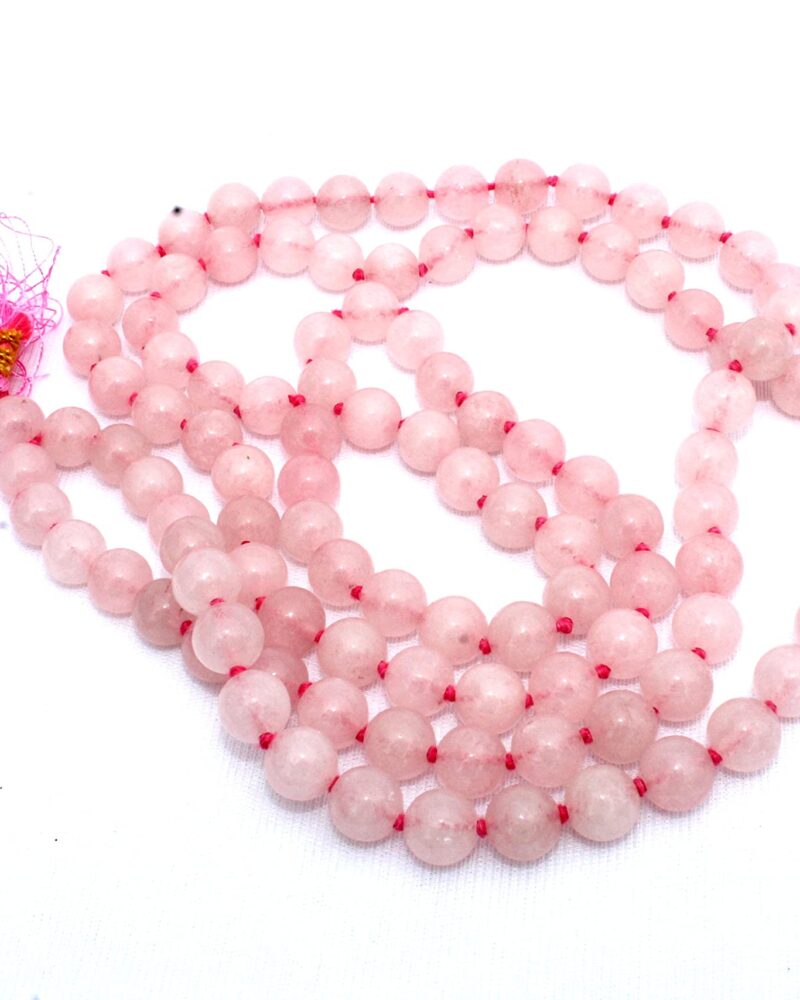 Hand Knotted Rose Quartz 108 beads Jap Mala