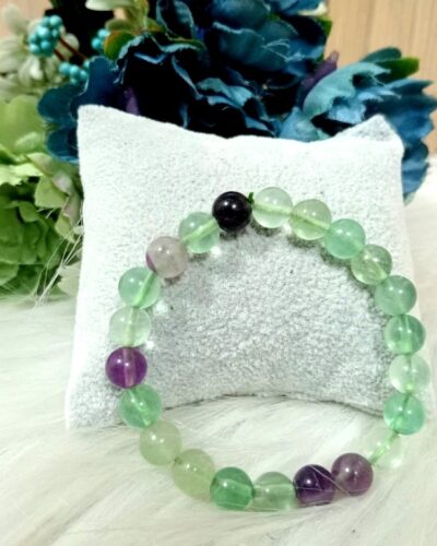 Jet Multi Flourite Bracelet | 8mm Beads | Helps In Education | Creativity Boost