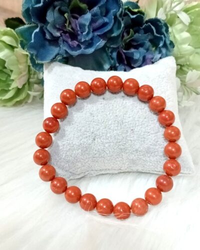Jet Red Jasper Bracelet | 8mm Beads | Chakra Balancing | Healing