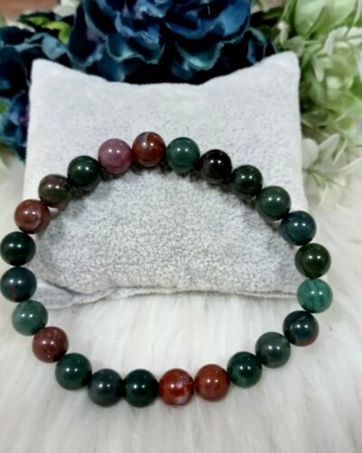 Jet Bloodstone Bracelet | 8mm Beads | Healing Support | Strength & Courage