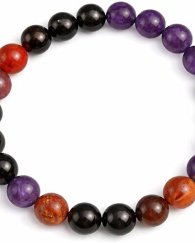 Jet Aquarius Zodiac Bracelet | 8mm Beads | Creativity Boost |