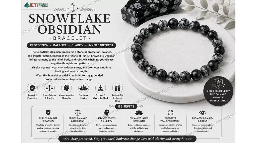 Snowflake Obsidian Bracelet