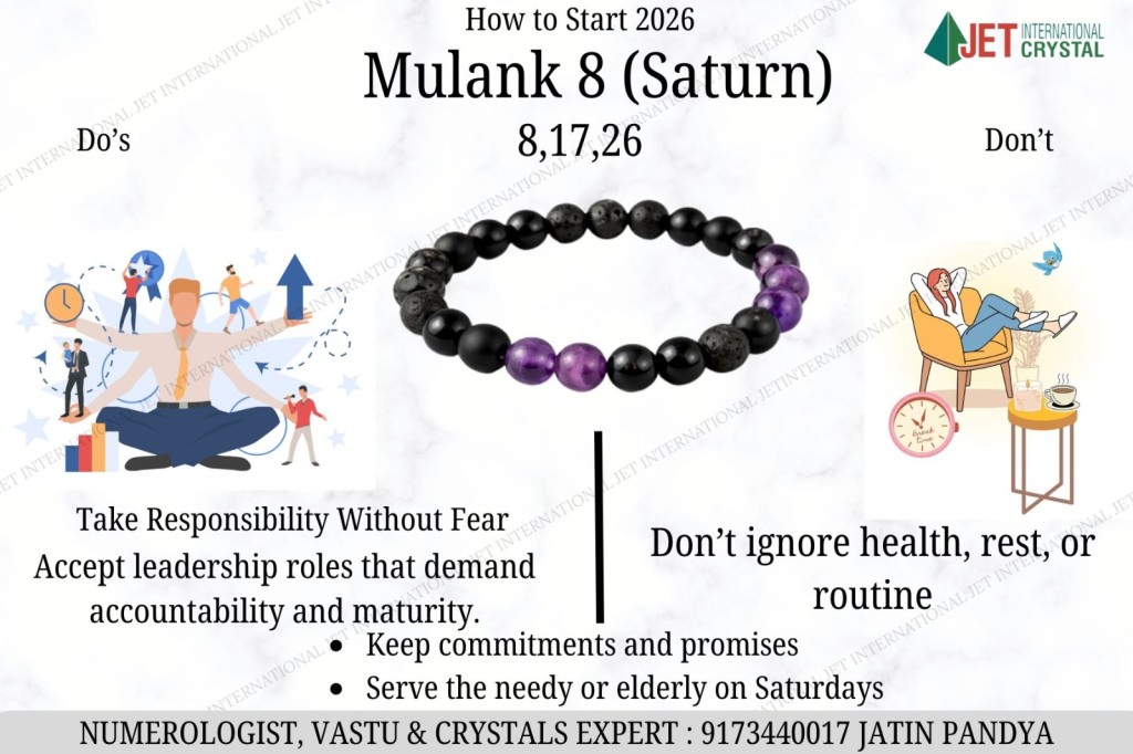 Jet Ruling Number 8 bracelet | 8mm Beads | Decision Making | Great abundance