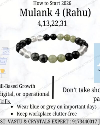 Jet Ruling Number 4 Bracelet | 8mm Beads |  Grounding Support | Stability