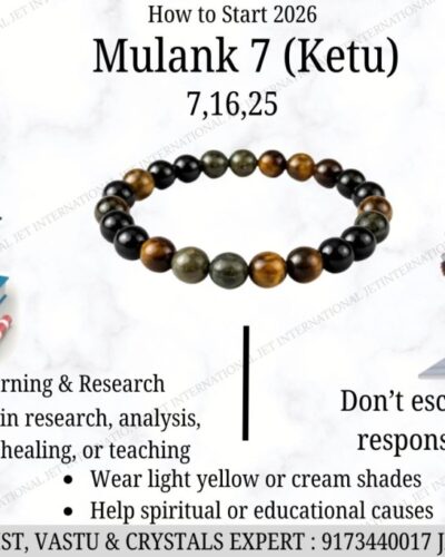 Jet Ruling Number 7 bracelet | 8mm Beads | Bring prosperity | Improve Spiritual Abilities