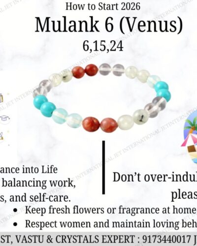 Jet Ruling Number 6 Bracelet | 8mm Beads | Love & Harmony | Responsibility & Balance
