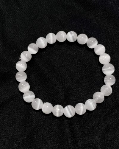Jet Selenite Bracelet | 8mm | Mental Clarity | Healing Energy
