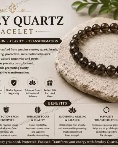 Jet Smokey Bracelet | 8mm Beads | Grounding Energy | Negative Energy Remove