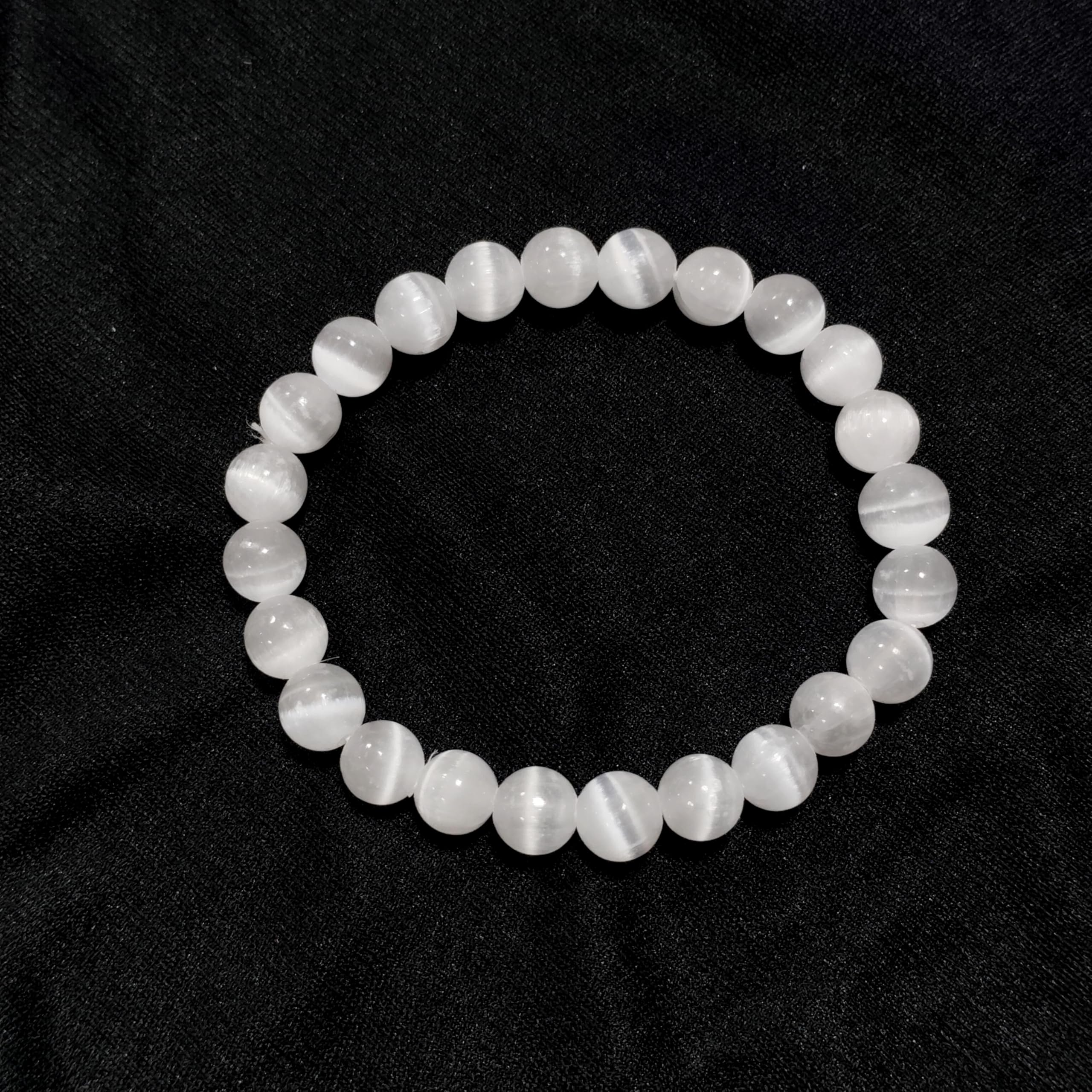 Jet Selenite Bracelet | 8mm | Mental Clarity | Healing Energy