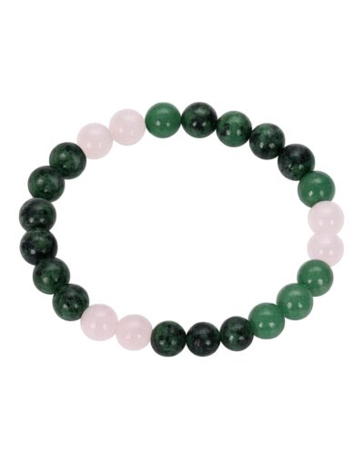 JET GREEN ROSE RUBY BRACELET | 8mm Beads | Love Luck | Heart Strength