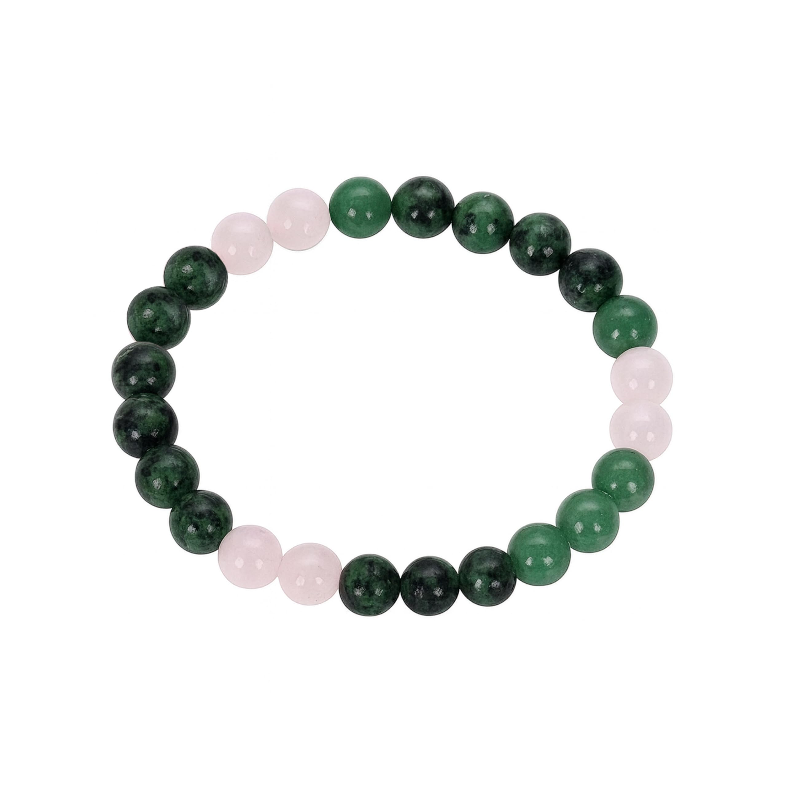 JET GREEN ROSE RUBY BRACELET | 8mm Beads | Love Luck | Heart Strength