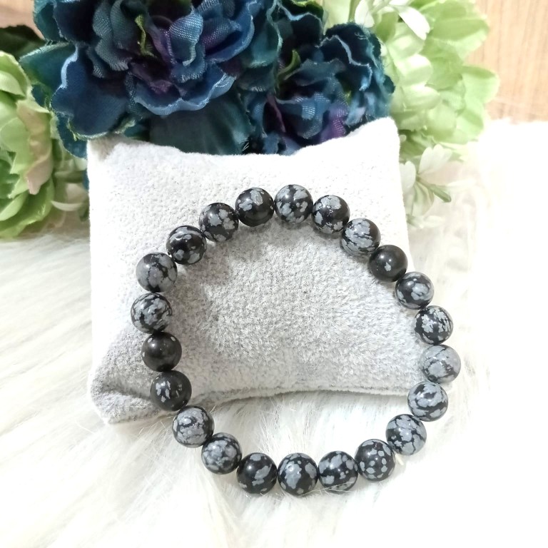 Snowflake Obsidian Bracelet