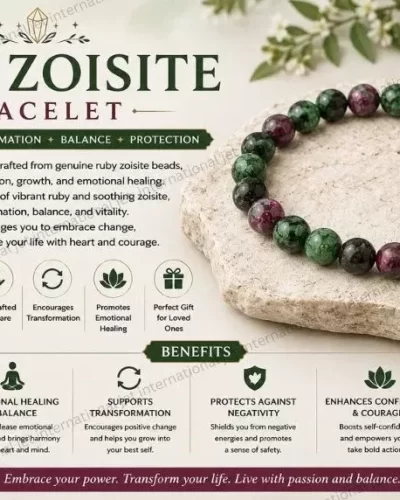 Jet Ruby Zoisite Bracelet | 8mm Beads | Positive Growth | Positivity