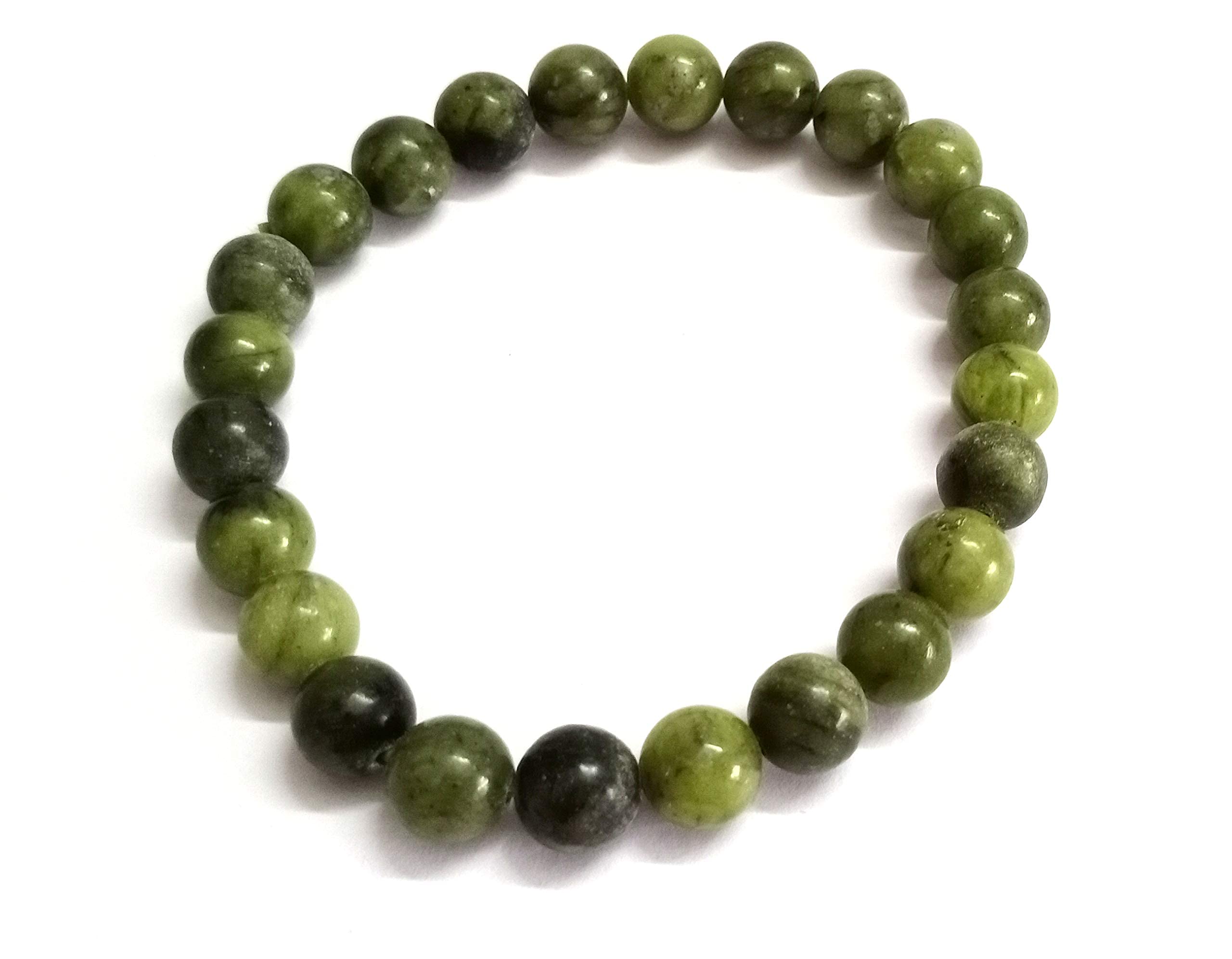 Jet Chrysoprase Bracelet | 8mm Beads | Heart Healing | Emotional Calm