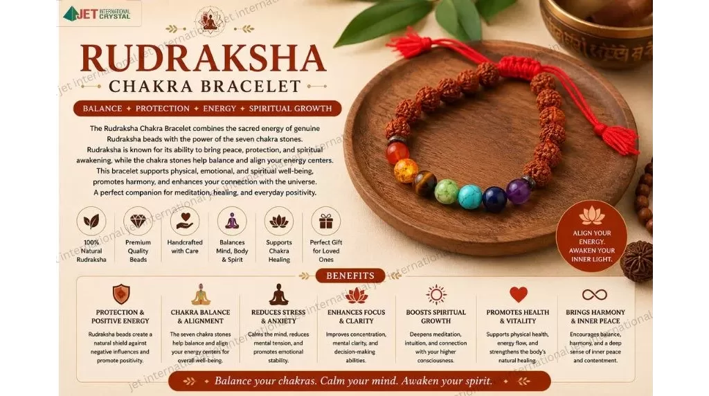 JET RUDRAKSH CHAKRA DRAW STRING BRACELET | 8mm Beads | Energy Protection | Chakra Balancing
