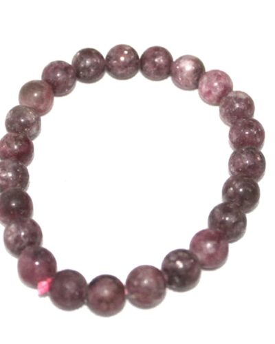 Jet Lepidolite Bracelet | 8mm Beads| Mood Stabilizing | Recovery