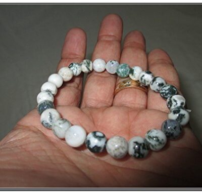 Jet Tree Agate Bracelet | 8mm Beads | emotional healing| energy balance