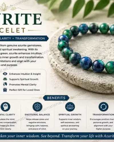 Jet Azurite Bracelet | 8mm Beads | Releases stress | Jupiter Balancing