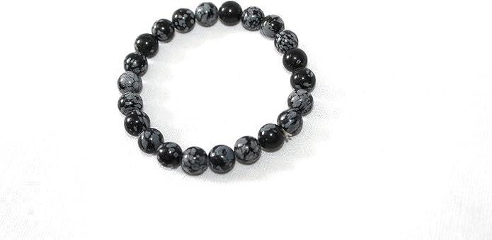 Jet Snowflake Bracelet | 8mm Beads | Negative Release | Ketu Balancing