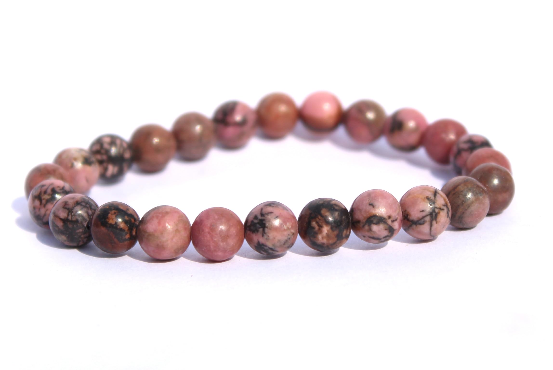 Jet Rhodonite Bracelet | 8mm Beads | Anger Control | Forgiveness Energy