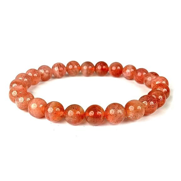 Jet Sunstone Bracelet | 8mm Beads | Boost Energy | Sun Power