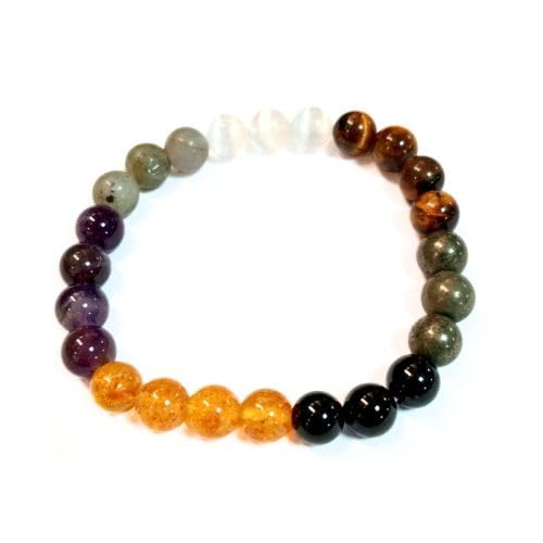Jet Protection & evil eye Bracelet | 8mm Beads | Block Negative Energy | Protection Shield