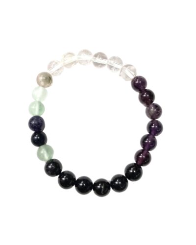Jet Hair Loss Bracelet | 8mm Beads | Stress Reduction | Prevents hair fall