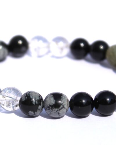 Jet Ruling Number 4 Bracelet | 8mm Beads |  Grounding Support | Stability