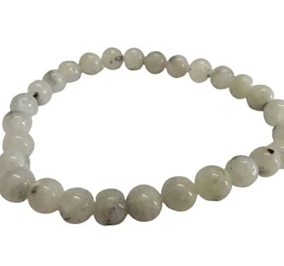 Jet Rainbow Moonstone Bracelet | 7-8mm Beads | Emotional Calm | Healing |