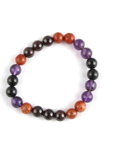 Jet Aquarius Zodiac Bracelet | 8mm Beads | Creativity Boost |