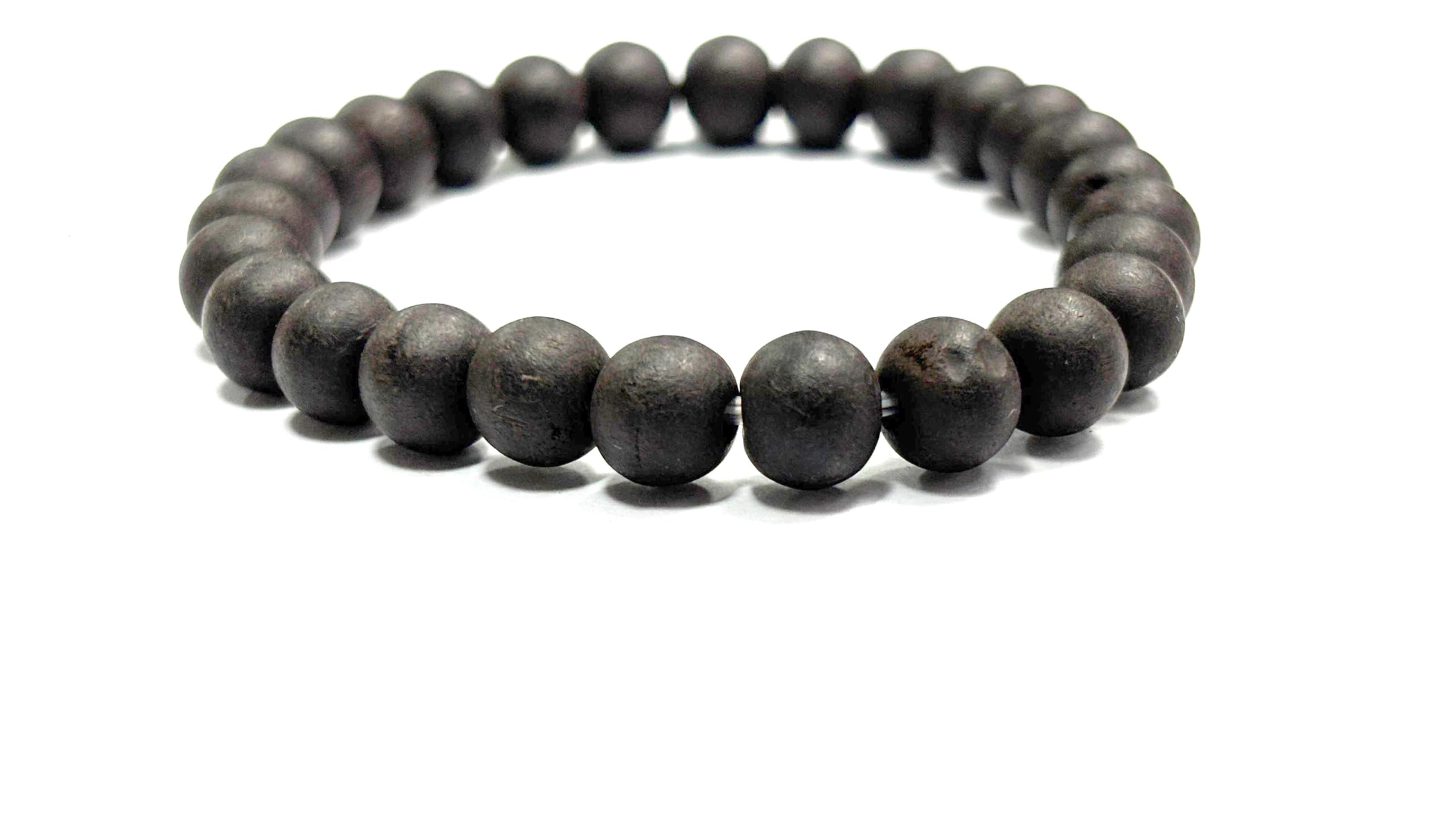 Jet Wooden Bracelet | 8mm Beads | Good Luck Charm | Protection