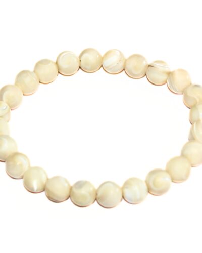 Jet Mother Of Pearl Stone Bracelet | 8mm Beads | Calm & Soothing | Confidence Boost