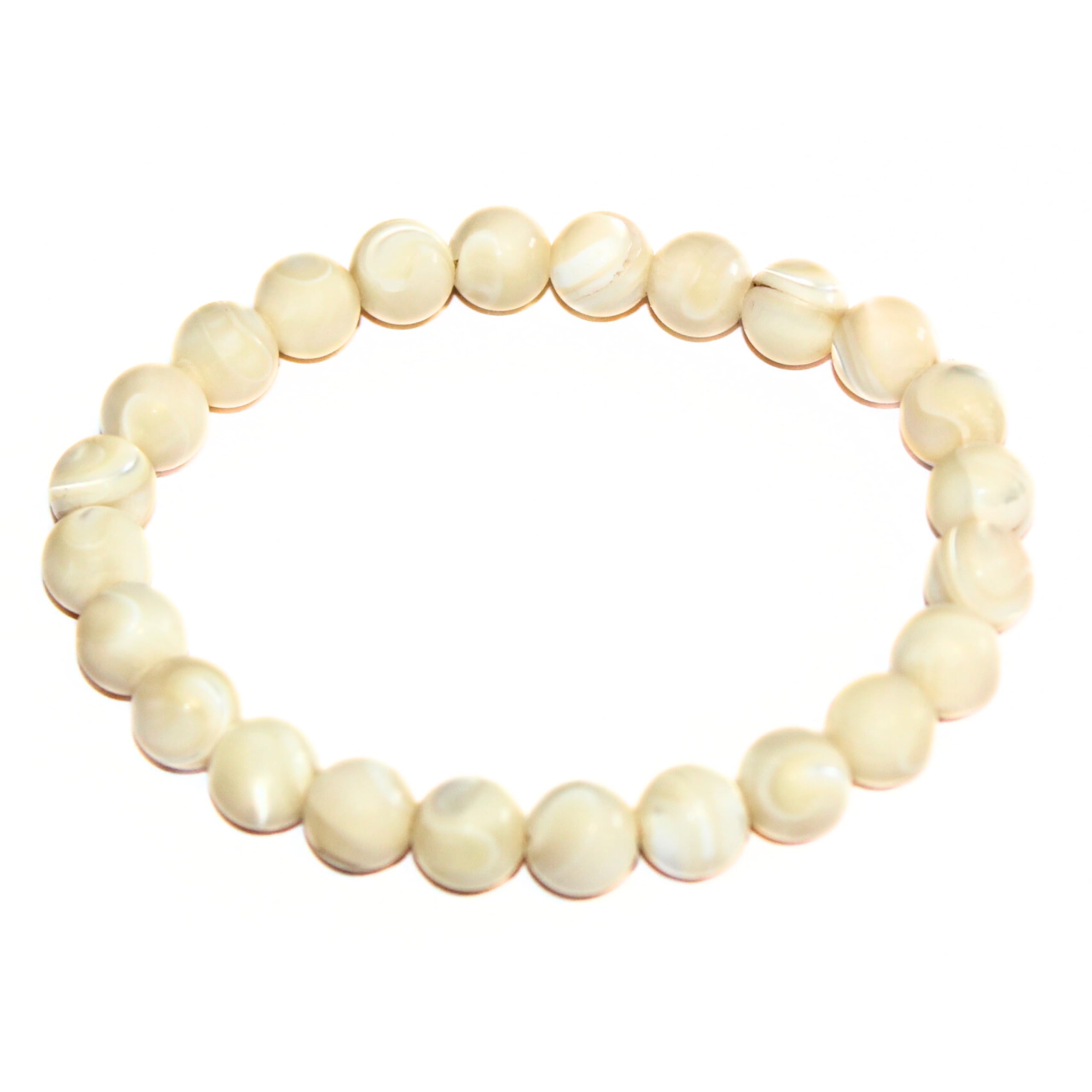 Jet Mother Of Pearl Stone Bracelet | 8mm Beads | Calm & Soothing | Confidence Boost