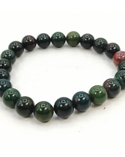 Jet Bloodstone Bracelet | 8mm Beads | Healing Support | Strength & Courage
