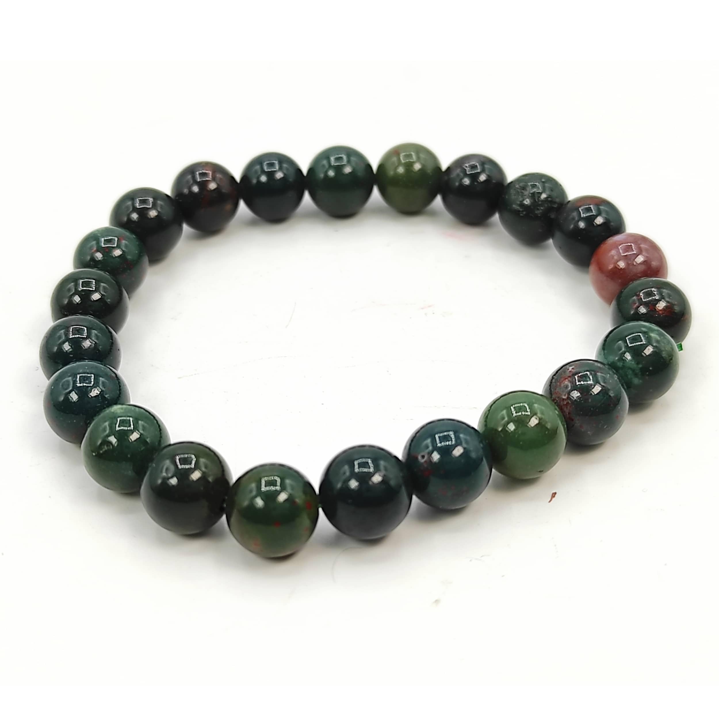 Jet Bloodstone Bracelet | 8mm Beads | Healing Support | Strength & Courage