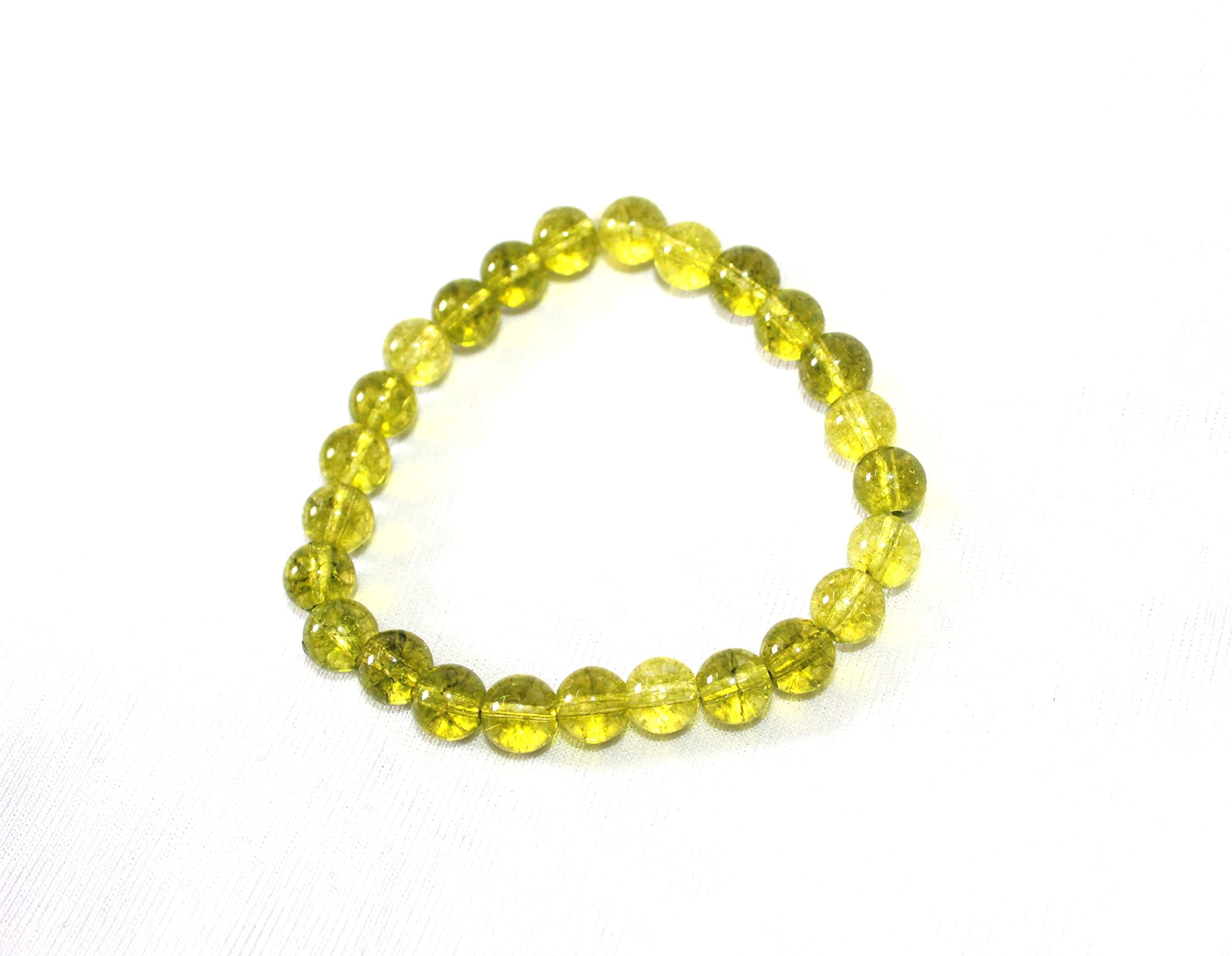 Jet Peridot Bracelet | 8mm Beads | Good Luck | Positive Energy