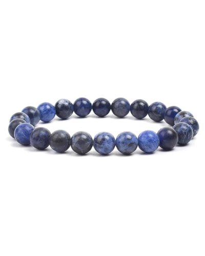 Jet Sodalite Bracelet | 8mm Beads | Throat chakra balancing | Awaking awareness