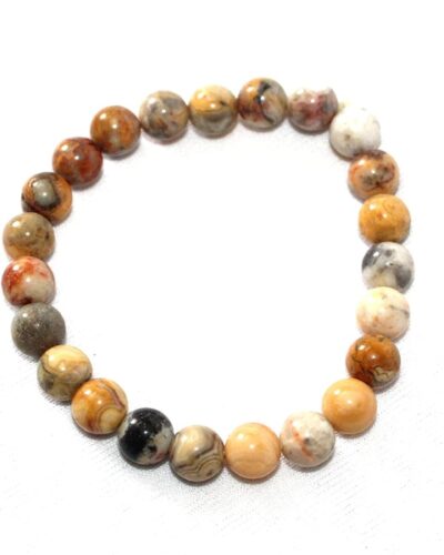 Jet Crazy Agate Bracelet | 8mm Beads | Inner Strength | Mental Stability