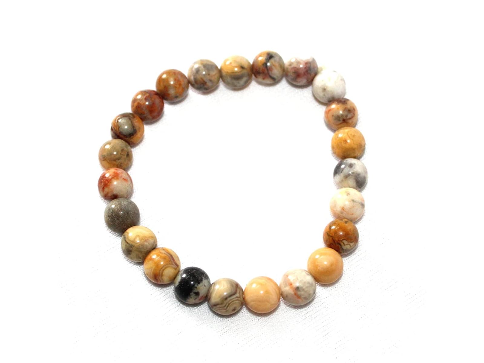 Jet Crazy Agate Bracelet | 8mm Beads | Inner Strength | Mental Stability