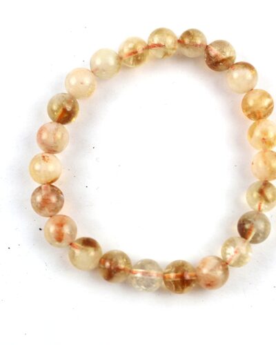 Jet Natural Citrine Bracelet | 8mm Beads | Wealth Attraction | Positive Energy