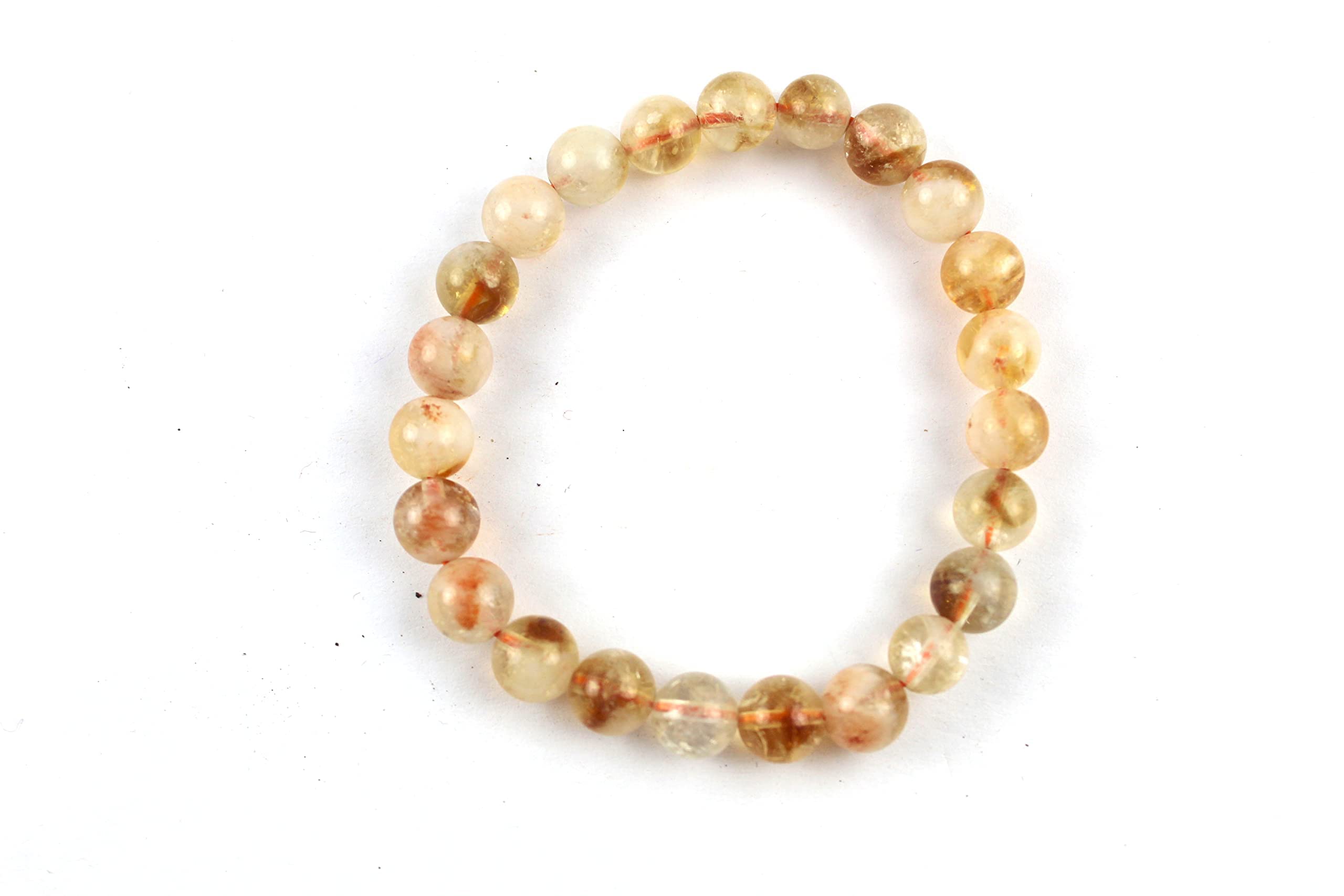 Jet Natural Citrine Bracelet | 8mm Beads | Wealth Attraction | Positive Energy